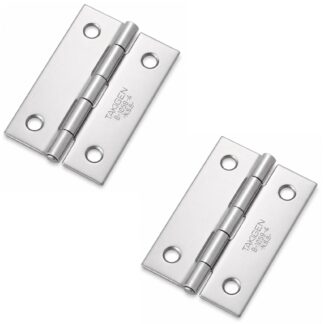 2 peças de dobradiça roscada de alta qualidade, feitas de aço inoxidável SUS304, capacidade de carga: 6,7 kg (15 lbs), 51 mm (2-1/64"), B-1059-4. Dobradiça robusta e plana para portas de máquinas, escotilhas de manutenção e muito mais, por TAKIGEN (Japão)