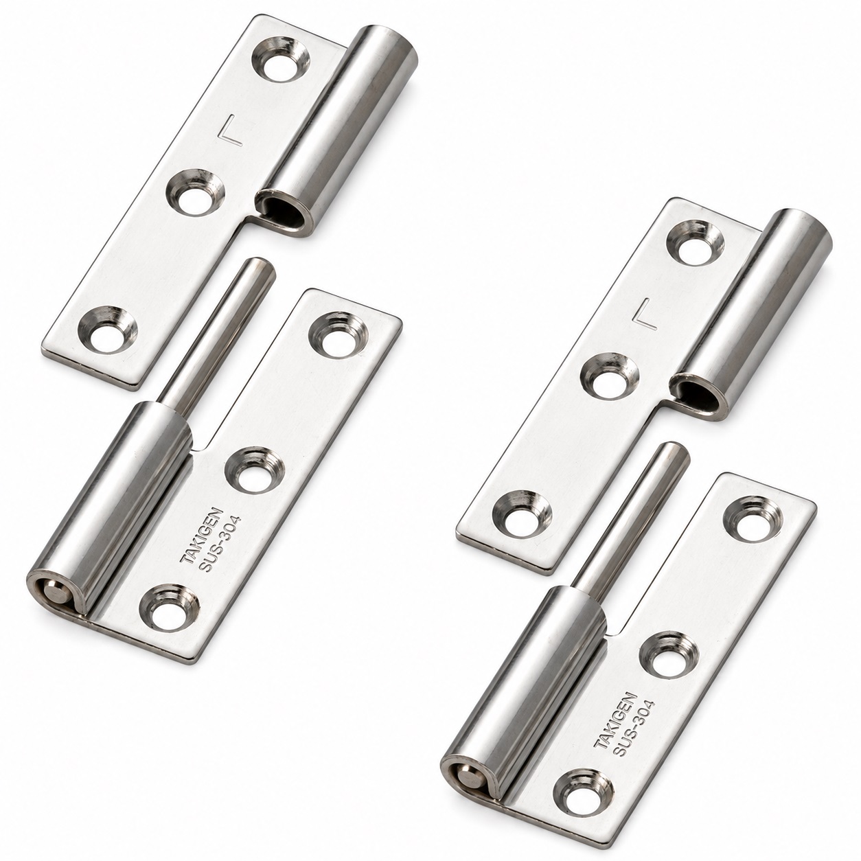 2 peças de dobradiça de pôster de alta qualidade, B-1004-3-L, altura: 50 mm, da TAKIGEN, capacidade de carga: 7 kg (16 lbs), versão: esquerda. Imagem do Produto