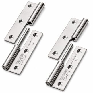 Dobradiça de pôster de alta qualidade de 2 peças, feita de aço inoxidável SUS304, capacidade de carga: 15 kg (34 lbs), 75 mm (2-61/64"), versão: esquerda, B-1004-1-L. Dobradiça robusta de elevação para portas, escotilhas de manutenção e muito mais, por TAKIGEN (Japão)