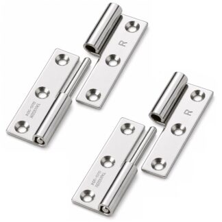 Dobradiça de pôster de alta qualidade de 2 peças, feita de aço inoxidável SUS304, capacidade de carga: 7 kg (16 lbs), 50 mm (1-31/32"), versão: direita, B-1004-3-R. Dobradiça robusta de elevação para portas, escotilhas de manutenção e muito mais, por TAKIGEN (Japão)