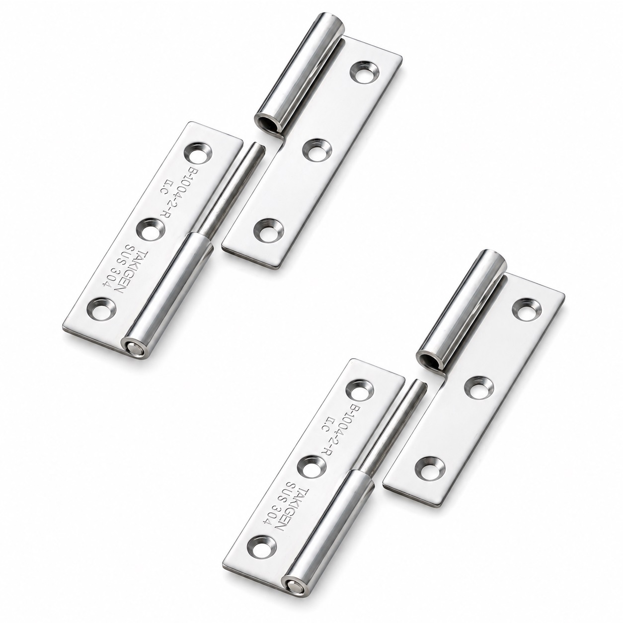 2 peças de dobradiça de pôster de alta qualidade, B-1004-2-R, altura: 64 mm, de TAKIGEN, capacidade de carga: 10 kg (23 lbs), versão: direita. Imagem do Produto
