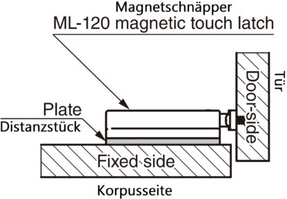 Placa espaçadora de 4 peças, feita de poliacetal, superfície: marrom, 70 mm (2-3/4"), ML-120-DP4-BR. Placa de compensação para fechos magnéticos ML-120BR, ML-120W e ML-120BL da Sugatsune, da Sugatsune / LAMP® (Japão) - Image 3