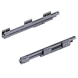 DWD-XP Trilhos de carcaça de extensão total (trilhos de guia para gaveta), com amortecedor de fechamento suave, comprimento nominal: 500 mm, capacidade de carga: 60 kg. DWD Dynamic XP do fabricante GRASS / Áustria