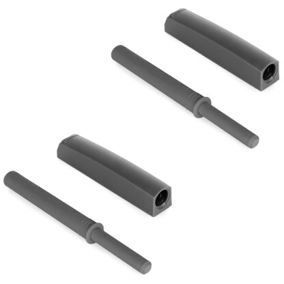 2 peças de fecho de pressão elegante, com caixa de montagem, superfície: cinzento antracite, versão: não magnética, 1900223. Abridor de porta push-to-open estável para portas de móveis, portas de armários, abas e muito mais, da EMUCA