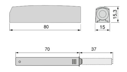 2 peças de fecho de pressão elegante, com caixa de montagem, superfície: cinzento antracite, versão: não magnética, 1900223. Abridor de porta push-to-open estável para portas de móveis, portas de armários, abas e muito mais, da EMUCA - Image 3