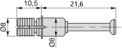20 parafusos de expansão, feitos de aço e plástico, superfície: galvanizado, 21,6 mm (27/32"), 5912805. Âncora de conexão expansível para conectores excêntricos, prateleiras, peças de armário e muito mais, da EMUCA - Image 2