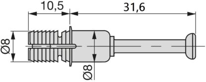 20 parafusos de expansão, feitos de aço e plástico, superfície: galvanizado, 31,6 mm (1-1/4"), 5912905. Âncora de conexão espalhável para conectores excêntricos, prateleiras, peças de armário e muito mais, da EMUCA - Image 2