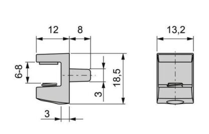 8pcs Suportes de Prateleira de Vidro de Alta Qualidade, Superfície: Niquelado, 3mm (1/8"), 4010007. Suportes de Prateleira de Vidro para Prateleiras de Vidro, Prateleiras de Armários de Vidro, Armários de Banheiro e Mais, por EMUCA - Image 2