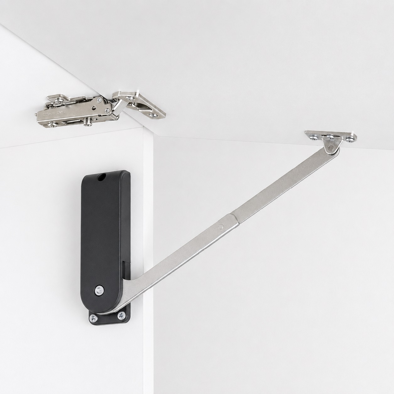 Suporte de aba de alta qualidade, superfície: preta, versão: direita, HDS-30KR-BL. Suporte resistente para aba para dobráveis, móveis de cozinha e muito mais, por Sugatsune / LAMP® (Japão) - Image 2
