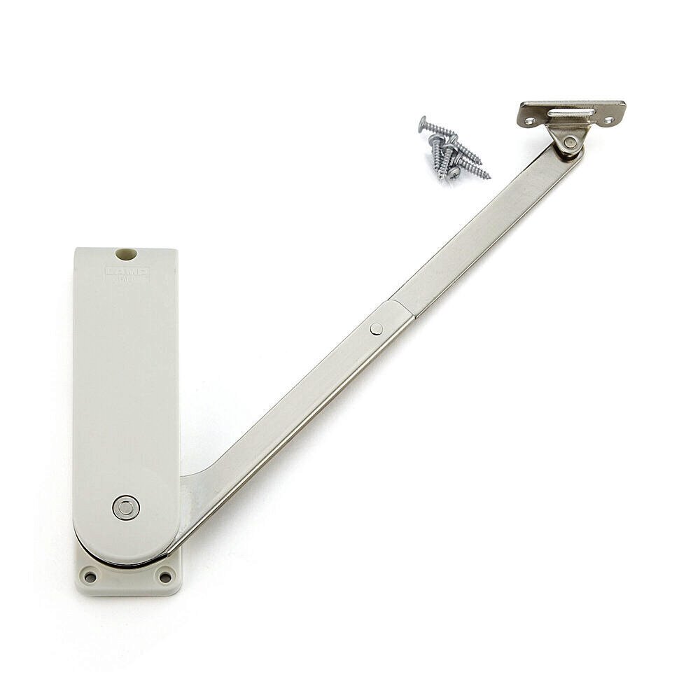 Suporte de aba de alta qualidade, superfície: branca, versão: direita, HDS-30HR-WT. Suporte resistente para aba para dobráveis, móveis de cozinha e muito mais, por Sugatsune / LAMP® (Japão)
