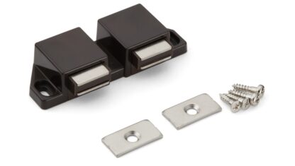 Tampa magnética compacta, incl. contraplaca, superfície: marrom, 25 mm (63/64"), versão: com 2 êmbolos, ML-30WBR. Abridor de porta dupla para portas de móveis, portas de armários e muito mais, da Sugatsune / LAMP® (Japão) - Image 3