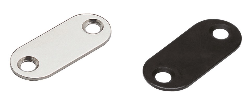 Contraplaca magnética oval longa de 8 peças com 2 furos escareados, superfície: preta, 35 mm (1-3/8"), MC-YN001U-BL. Contraparte magnética para travas magnéticas, fechadura magnética, porta de armário e muito mais, por Sugatsune / LAMP® (Japão) - Image 3