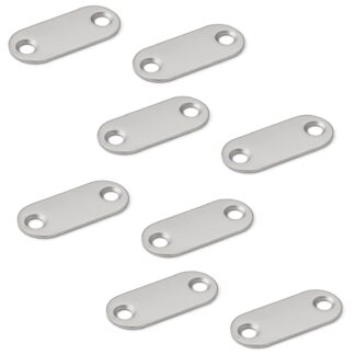 8pcs Placa de Contador Magnético Oval Longo com 2 Furos Rebaixados, MC-YN001U, 35mm (1-3/8"), por Sugatsune, Niquelado. Imagem do produto