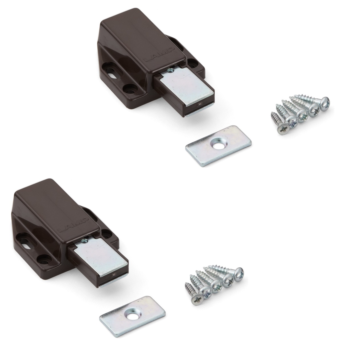 Hochwertiger Magnet-Druckschnäpper, inkl. Gegenplatte ML-80BR, 38 mm (1-1/2″) von Sugatsune, braun. Produktbild