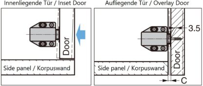 2 peças de fechos magnéticos de alta qualidade, incl. contraplaca, superfície: preto, 38 mm (1-1/2"), ML-80BL. Abridor de porta push-to-open para portas de móveis, portas de armários e muito mais, da Sugatsune / LAMP® (Japão) - Image 3
