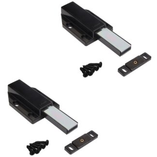 2 peças de fechos magnéticos, incl. contraplaca ML-120BL, 70 mm (2-3/4") da Sugatsune, preto, versão: com êmbolo longo. Imagem do produto