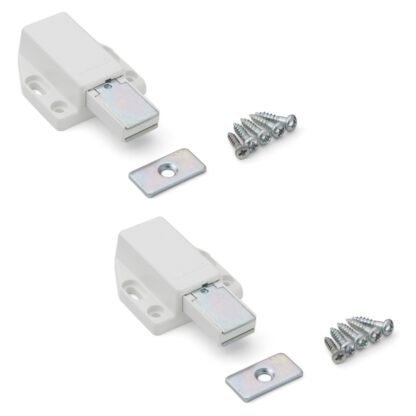 2 peças Fecho magnético de alta qualidade, incl. contraplaca ML-80W, 38 mm (1-1/2") da Sugatsune, branco. Imagem do produto