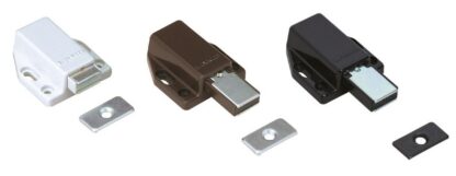 2 peças de fechos magnéticos de alta qualidade, incl. contraplaca, superfície: branca, 38 mm (1-1/2"), ML-80W. Abridor de porta push-to-open para portas de móveis, portas de armários e muito mais, da Sugatsune / LAMP® (Japão) - Image 4