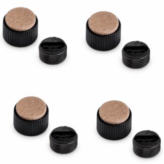 Ajustador robusto de móveis de 4 peças, B573-25-BK, diâmetro: ⌀25 mm, da Kojima, capacidade de carga: 600 kg (1323 lbs), preto, versão: com suporte de feltro. Imagem do produto