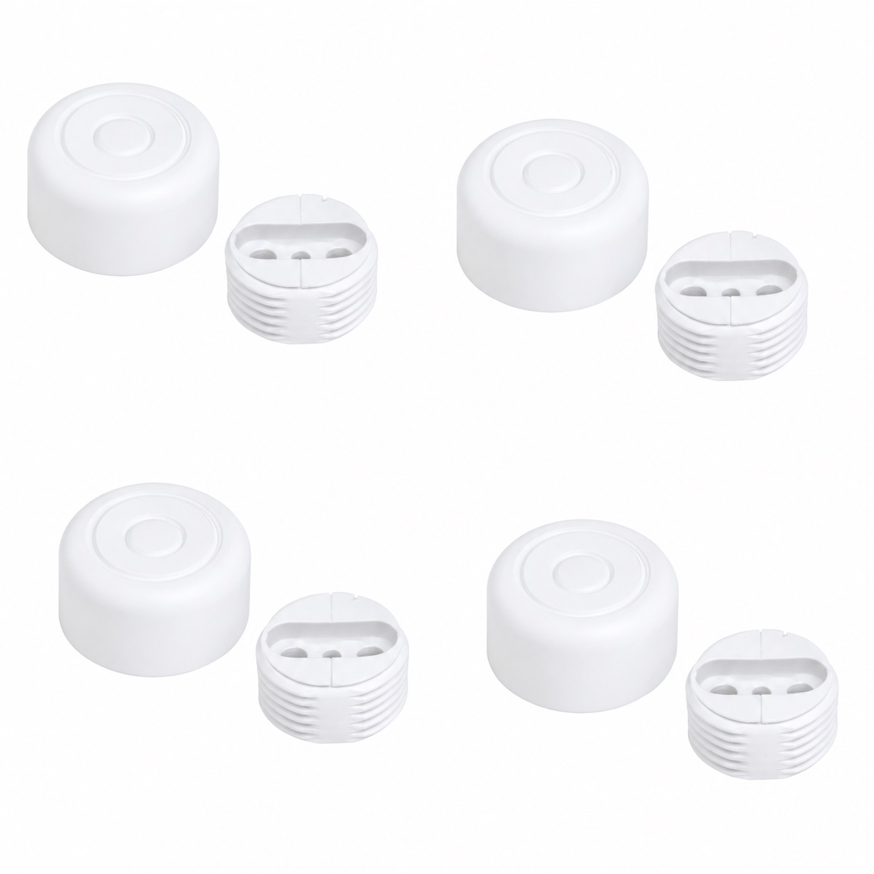 4 peças de ajustador robusto para móveis, capacidade de carga: 600 kg (1323 lbs), superfície: branca, ⌀25 mm (63/64"), versão: padrão, B571-25-WH. Pé ajustável para pernas de mesa, pernas de móveis, pés de armário e muito mais, por Kojima (Japão)