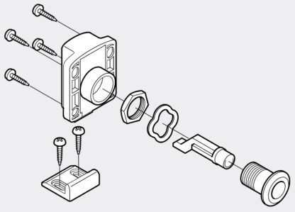 Fecho de botão para portas de móveis grossas de 22 a 25 mm, superfície: marfim, SL-B251-I. Push-Latch para conversão de RV, interior de iate, móveis de caravana e muito mais, por Sugatsune / LAMP® (Japão) - Image 3