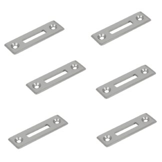 6 peças robustas de placa de batente rosqueada, feitas de aço, superfície: niquelada, 50 mm (1-31/32"), 14.01.510-1.