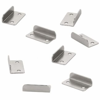 8 peças de suporte de trava de alta qualidade, feitas de aço, superfície: niquelada, 30 mm (1-3/16"), 14.01.064-1. Placa robusta para fechadura de móveis, fechadura de armários, fechadura de rosqueo, porta de armário e muito mais, pela SISO Dinamarca