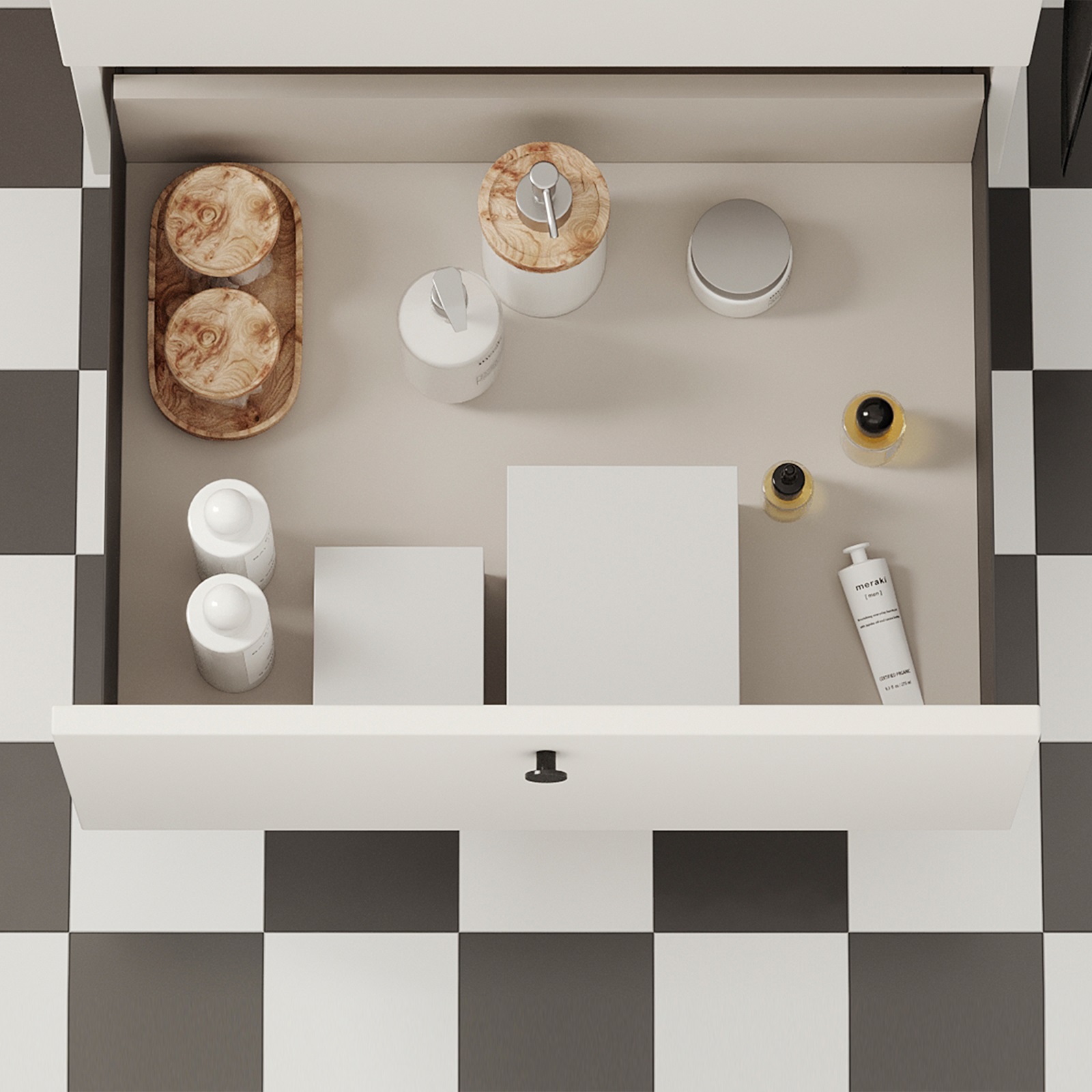 Conjunto de gavetas, com molduras extra finas, altura: 88 mm (3-15/32"), superfície: cinza antracito, 440 mm (17-21/64"), versão: extensão parcial com abertura push-to-open, 3275335. conjunto de gavetas para móveis de cozinha e muito mais, da EMUCA - Image 2