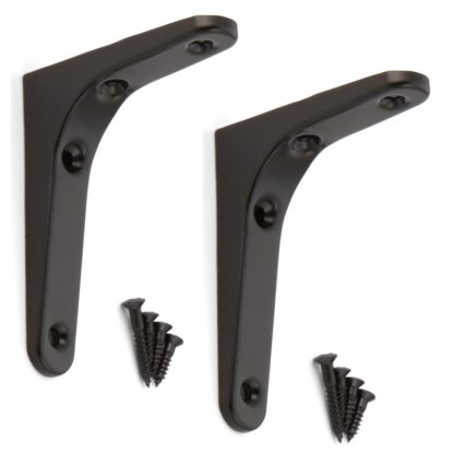 2 peças de suporte de montagem resistente de alta qualidade, capacidade de carga: 30 kg (67 lbs), superfície: preto, 86 mm (3,4"), BTK-85B. Suportes de prateleiras resistentes para prateleiras, divisórias, prateleiras, prateleiras, juntas de canto e muito mais, da Sugatsune / LAMP® (Japão)