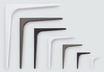 2 peças de suporte de montagem resistente de alta qualidade, capacidade de carga: 30 kg (67 lbs), superfície: preto, 86 mm (3,4"), BTK-85B. Suportes de prateleiras resistentes para prateleiras, divisórias, prateleiras, prateleiras, juntas de canto e muito mais, da Sugatsune / LAMP® (Japão) - Image 6