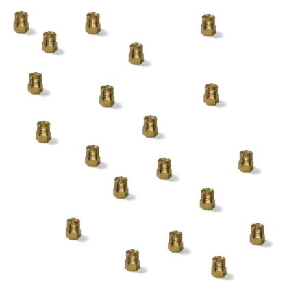 20 peças de manga de expansão de alta qualidade com rosca interna M4 para madeira, em latão, 7,5 mm (19/64"), 9003402. Prático inserto de rosca de expansão para peças de madeira, conexões de móveis e muito mais, da EMUCA