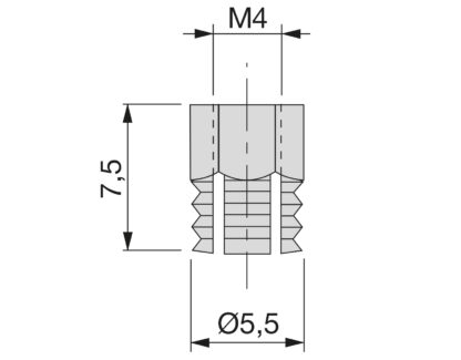 20 peças de manga de expansão de alta qualidade com rosca interna M4 para madeira, em latão, 7,5 mm (19/64"), 9003402. Prático inserto de rosca de expansão para peças de madeira, conexões de móveis e muito mais, da EMUCA - Image 2