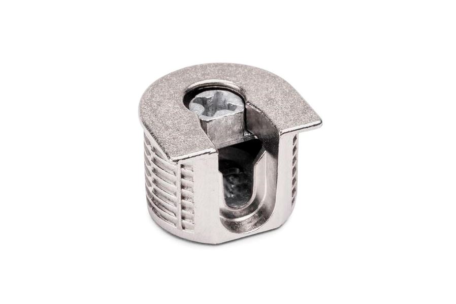 20 peças de conexão excêntrica estável ⌀20 mm com flange e revestimento externo de garra para espessura de placa de 19 mm (3/4"), feito de Zamak, 8070907. Conector excêntrico robusto para conexão de móveis e muito mais, da EMUCA - Image 2