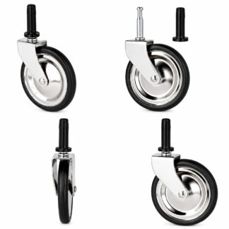 4 peças carrinho clássico de chá de rodona, 08.01.110-1, diâmetro: ⌀75 mm, de SISO, capacidade de carga: 60 kg (133 lbs), niquelado. Imagem do Produto