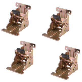 4 peças Robusto encaixe dobrável para pernas de mesa, feito de aço, superfície: galvanizada, amarela, B205-KTL-BK. Fixação de perna de mesa dobrável para mesas baixas, mesas de centro, pernas de madeira para mesas e mais, Kojima (Japão)