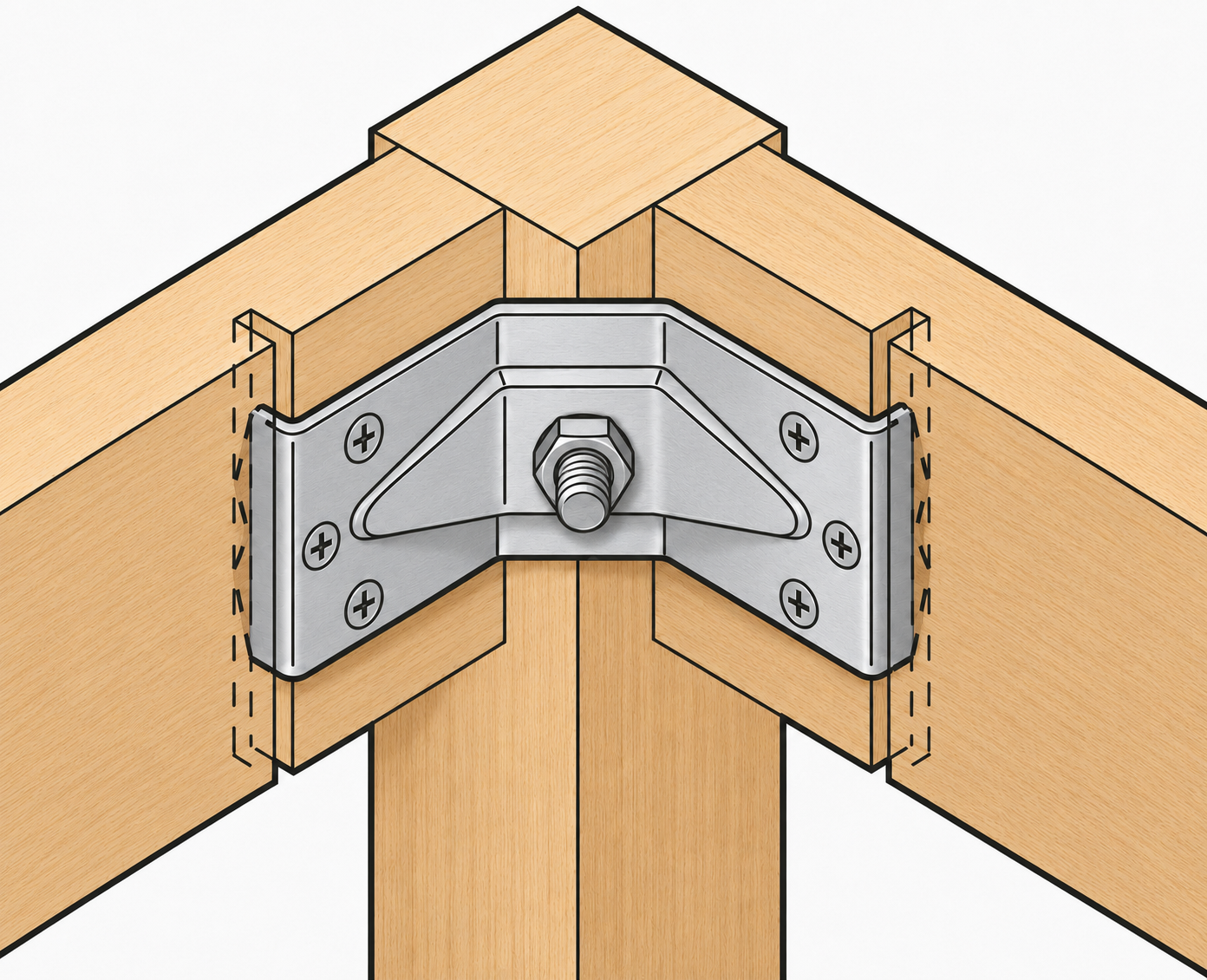 4 peças Robust Angle Fitting, 126 mm (4-61/64"), Versão: 1 furo para montagem central, 11.07.040-1. - Image 3