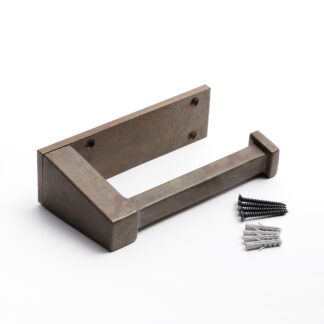 Suporte de Papel Higiênico de Latão de Alta Qualidade, Cor da Superfície: Bronze Marrom, Fundição Envelhecida em Série, PXB-AC07-111-BR, por Sugatsune / LAMP (Japão)