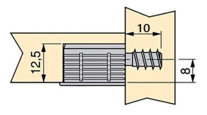 20 peças de parafuso de ligação robusto para furo ⌀3,5 mm, feito de aço, 10 mm (25/64"), 8057205. Pino excêntrico robusto para ligação de móveis e muito mais, da EMUCA - Image 3