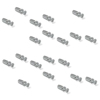 20 peças de parafuso de ligação robusto para furo ⌀6 mm, feito de aço, 8 mm (5/16"), 8905205. Pino excêntrico robusto para ligação de móveis e muito mais, da EMUCA
