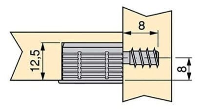 20 peças de parafuso de ligação robusto para furo ⌀6 mm, feito de aço, 8 mm (5/16"), 8905205. Pino excêntrico robusto para ligação de móveis e muito mais, da EMUCA - Image 3