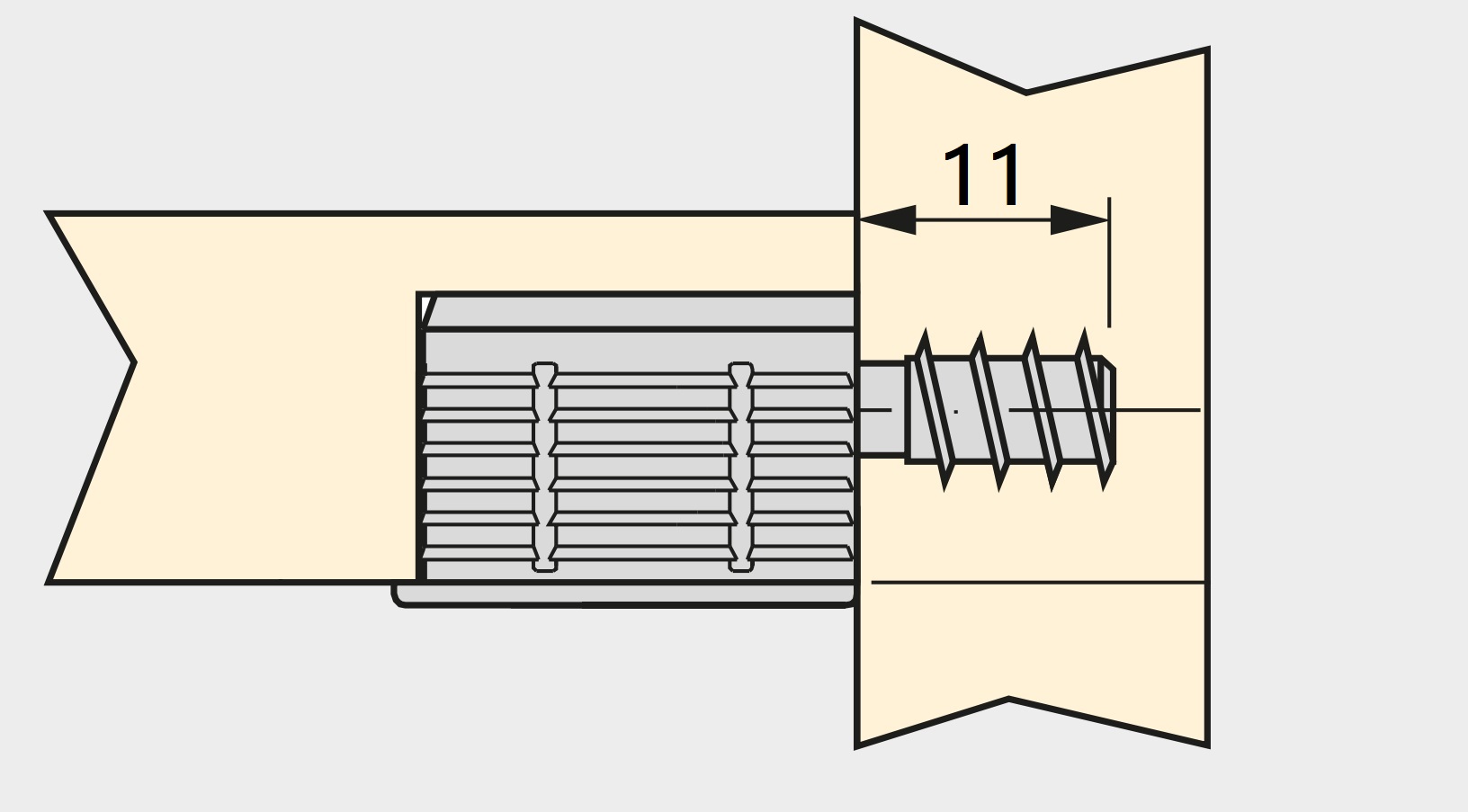 20 peças de parafuso de ligação robusto para furo ⌀6 mm, feito de Zamak, 11 mm (7/16"), 8083901. Pino excêntrico robusto para ligação de móveis e muito mais, da EMUCA - Image 3